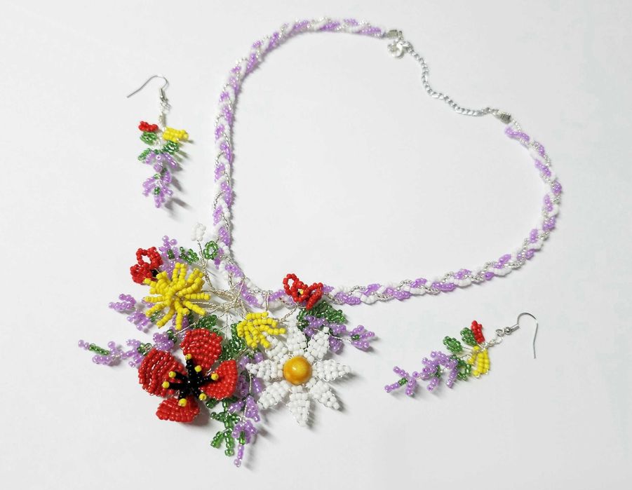 Seturi bijuterii lalele, floarea soarelui, lavanda, crin, etc, unicat