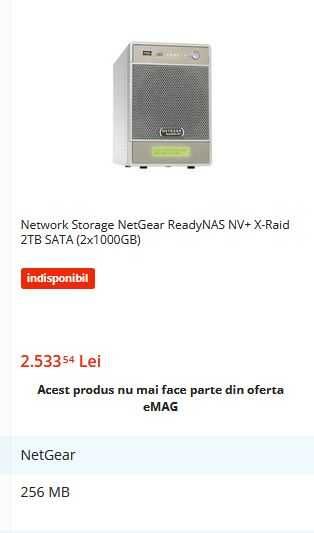 NAS NETGEAR ReadyNAS NV+ rnd4250 - 4 HDD bays