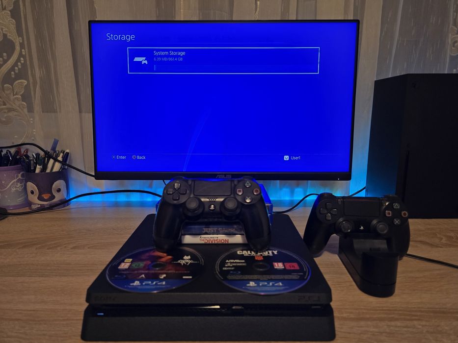 PS4 Slim de 1TB cu 6 Jocuri si 2 Controllere (PlayStation4 Slim)