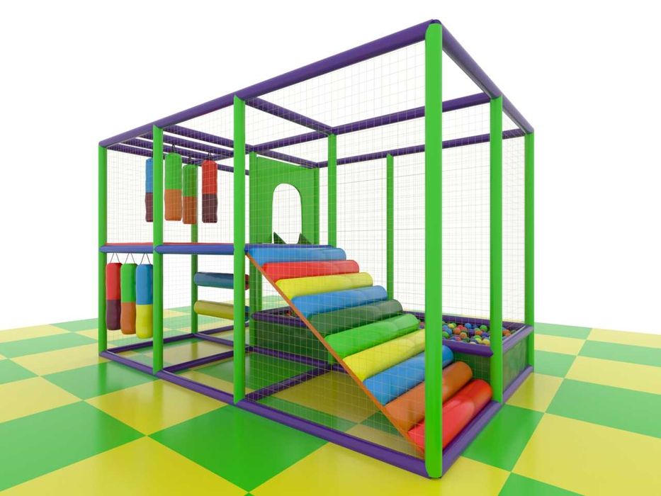 Loc de joacă modular tip labirint cu piscină de bile