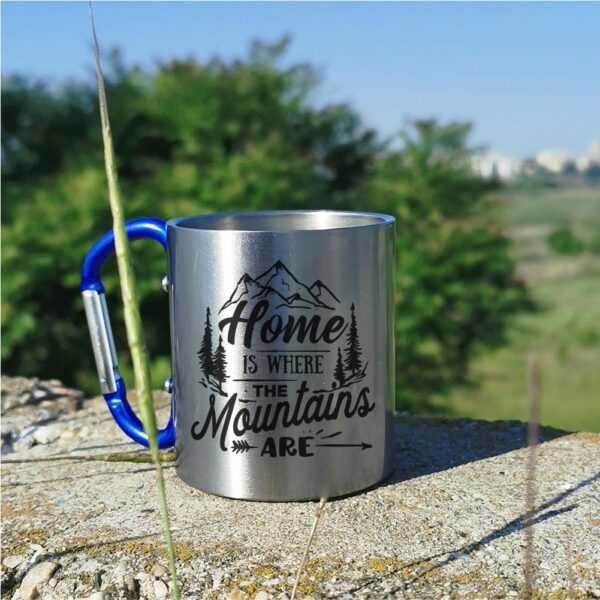 Cana Inox Cadou Personalizata Drumetie Munte – Home Is The Mountains