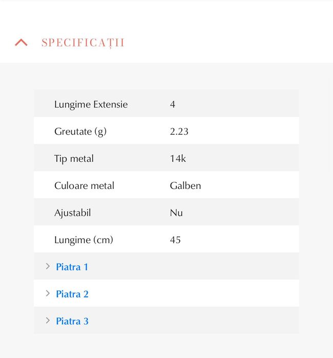 Colier Teilor colecția actuala