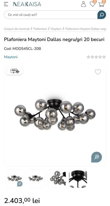 Vand lustra / plafoniera moderna