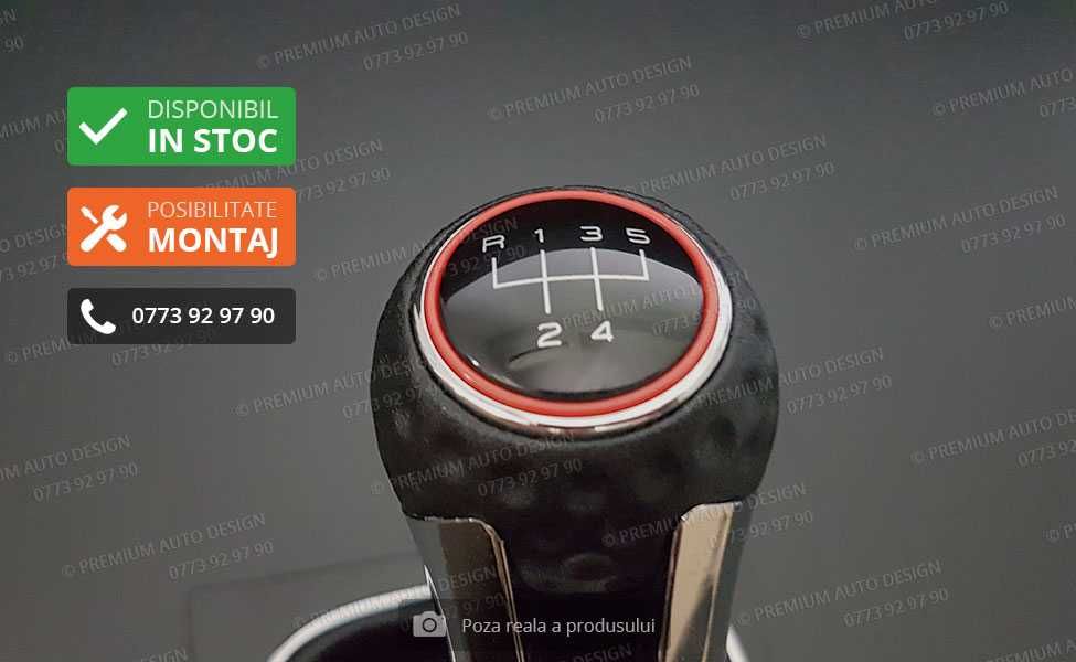 Schimbator viteze PIELE NATURALA - GTI - Golf 5-6 Jetta Eos Scirocco