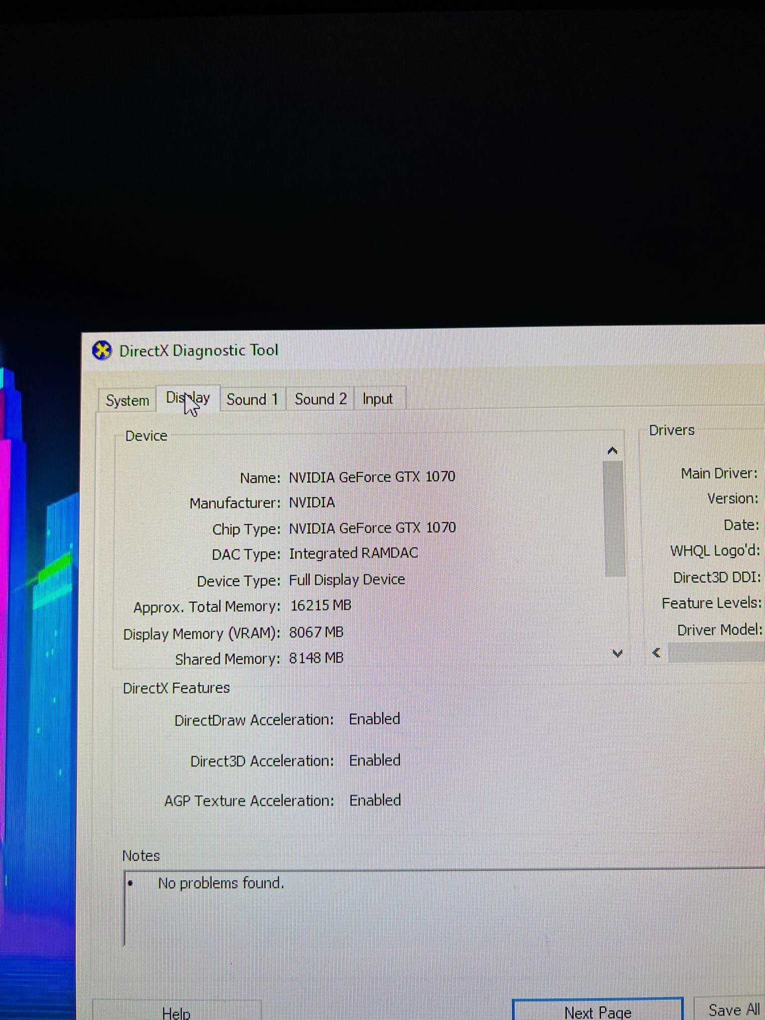 PC NVIDIA GeForce GTX 1070, i7-6700 16GB RAM