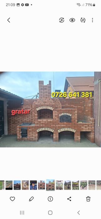 Gratar rustic de cărămidă plita țărănească cuptor de pâine afumături m