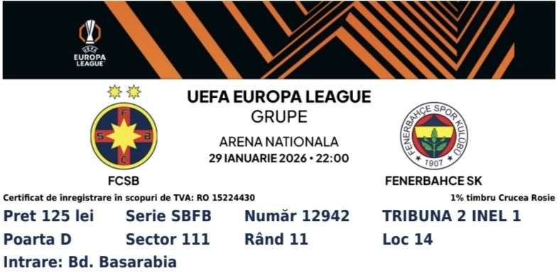 Bilete FCSB - Fenerbahce