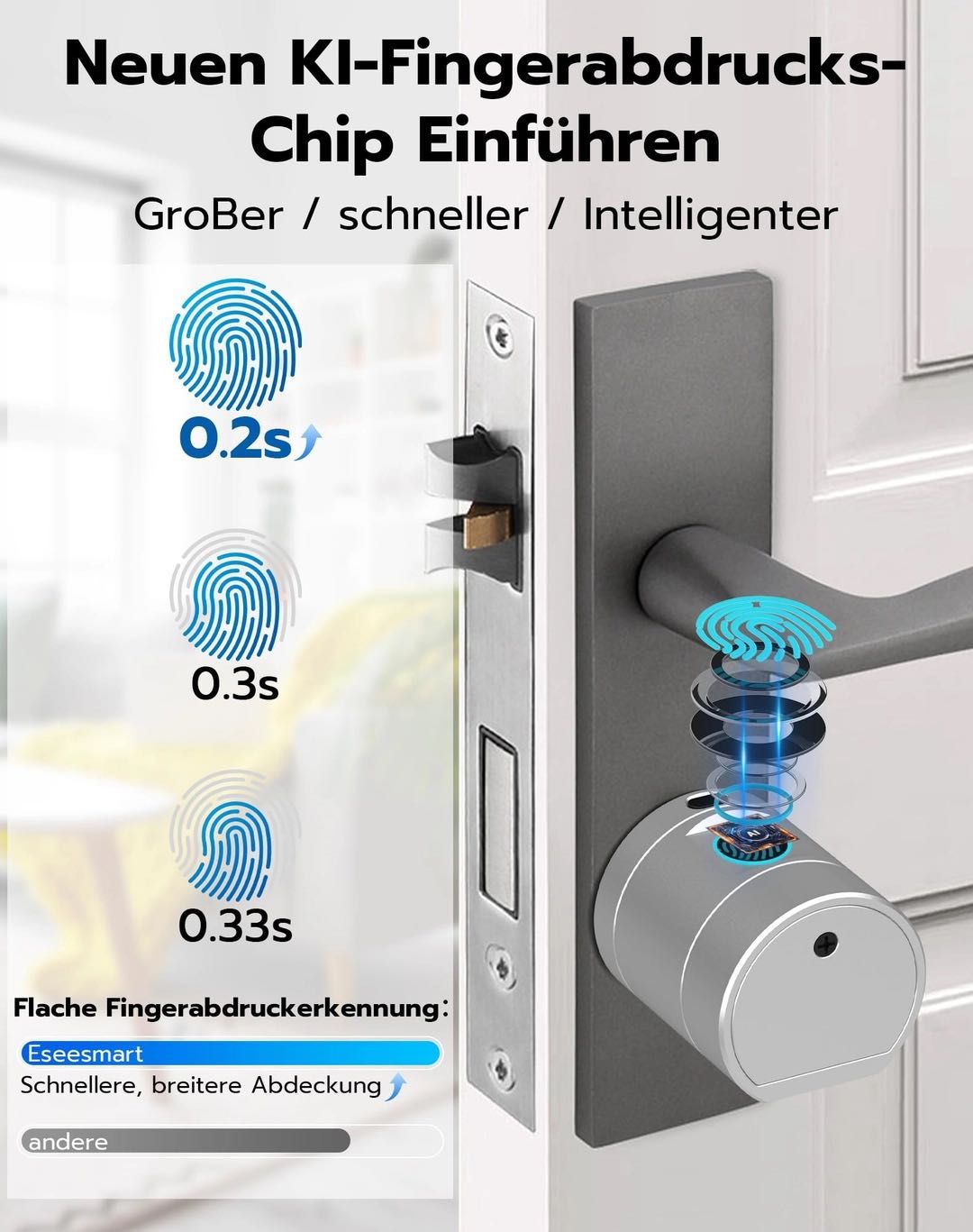 Smart брава Заключване с пръстов отпечатък с цифров код RFID ключ APP