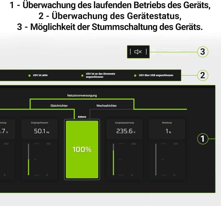 UPS Устройство Green Cell, 1500VA, 900W