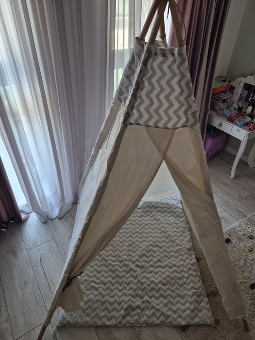 Cort teepee copii zigzag