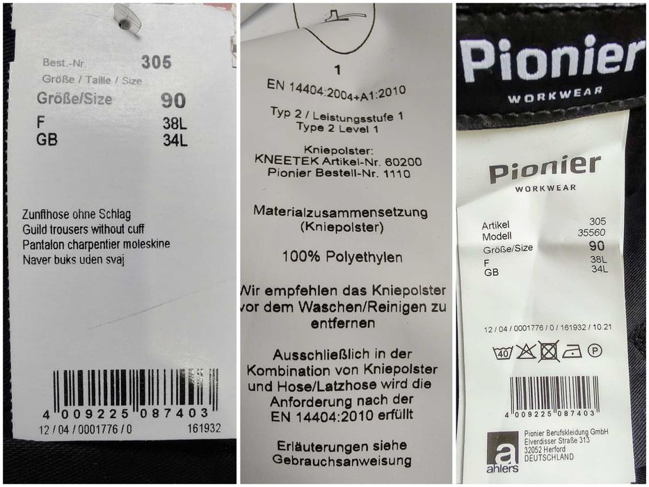 Pantaloni tehnici muncă tâmplari, Pionier Workwear, S