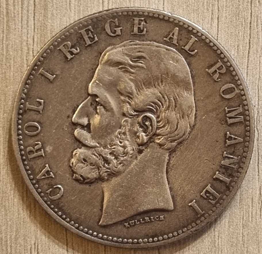 Moneda argint 5 lei 1881, Carol I