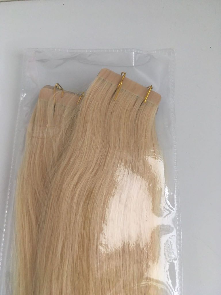 Extensii tape-on blond #613 par natural100% 65 cm fullhead