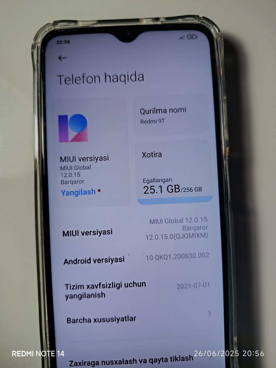 Redmi 9t 256talik
