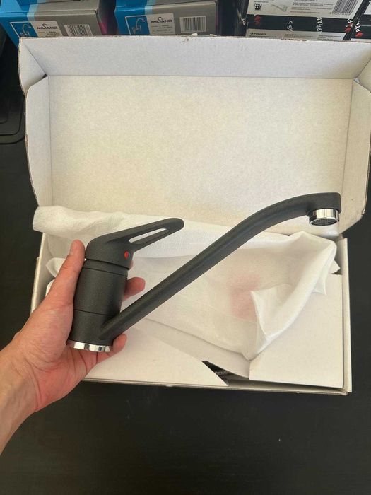 Baterie bucatarie Franke Novara Plus, monojet, cartus ceramic, Grafite