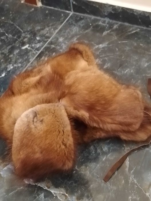 Ушанка естествен косъм шапка