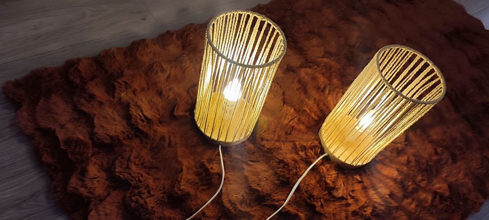 Set două lămpi decorative în stil boem/natural,eticheta, design modern