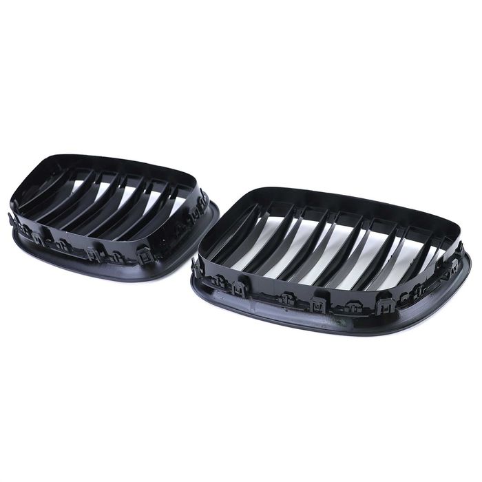 Set 2 Grile Duble M Nari Bara Fata BMW Seria 5 GT F07, Negru Lucios