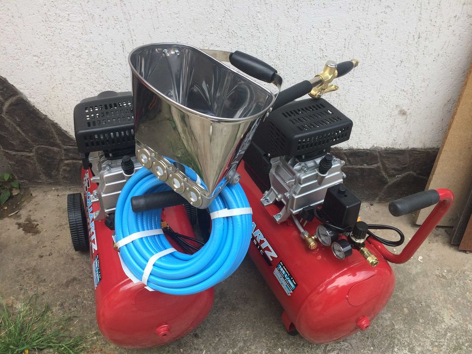 Masina de tencuit PNEUMATICA 60mp / ora cu 2 compresoare NOUA