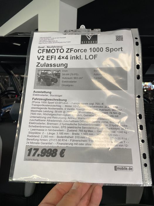 CF Moto Z Force 1000 NOU