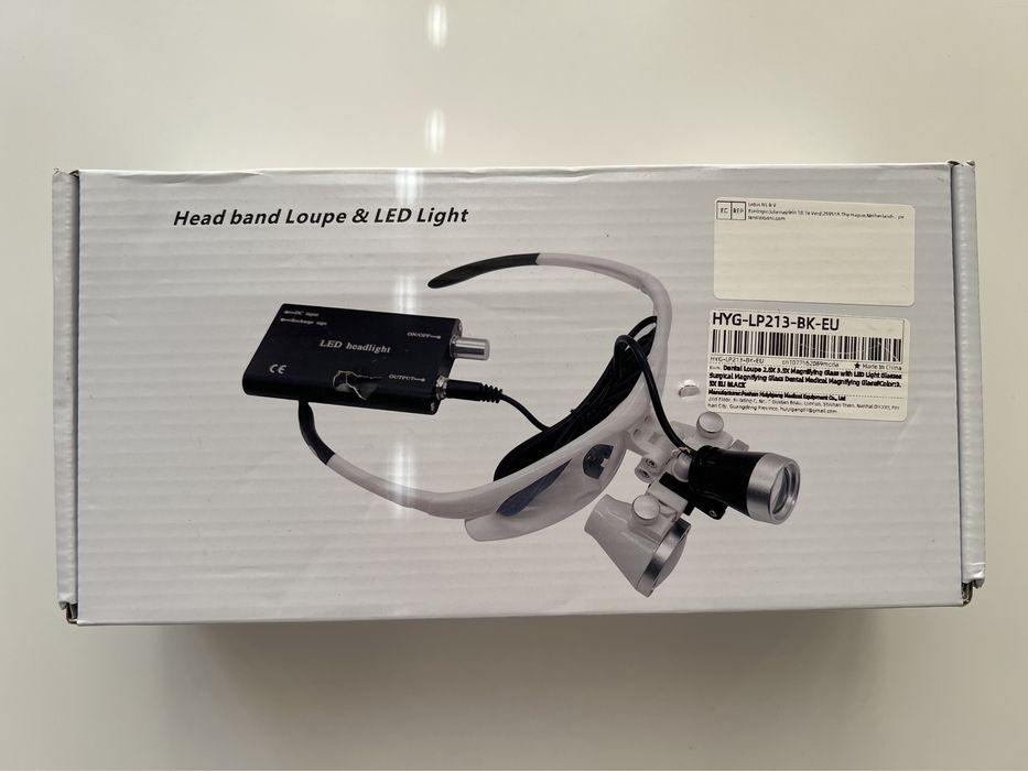 Дентални лупи 3.5х с LED светлина и батерия