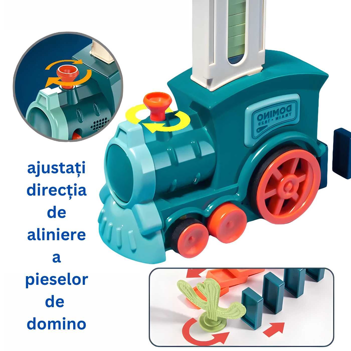 Tren Domino Electric pentru Copii - Set Joc Educativ cu Sunete