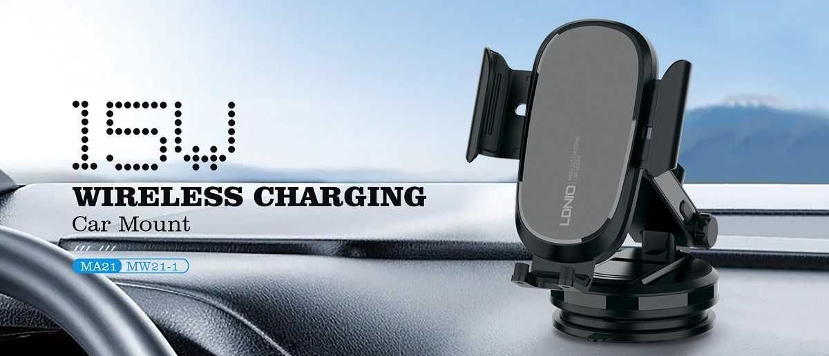LDNIO MW21 Безжично зарядно и стойка за кола Smart Sensor 15W