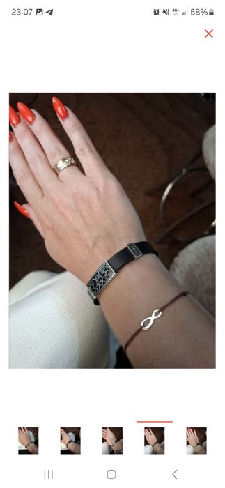 Продам браслет серебро, кожа