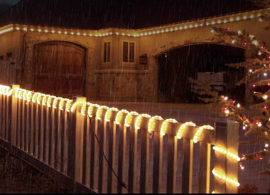 Топло Бял 90м Светещ маркуч за Отопление на палми и Украси