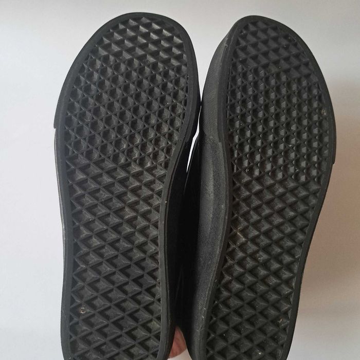 Vans 41 ЧЕРНИ Кожени Гуменки Кецове Обувки Мъжки 26.5 см OLD SKOOL