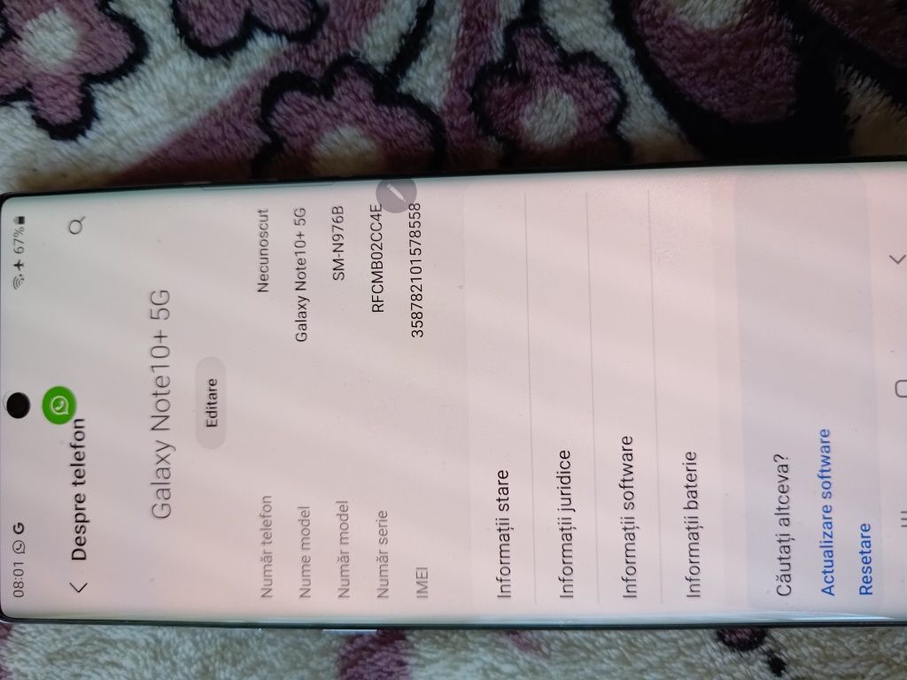 Samsung Galaxy Note 10+ 5G, Single SIM, 256 GB, 12 GB RAM