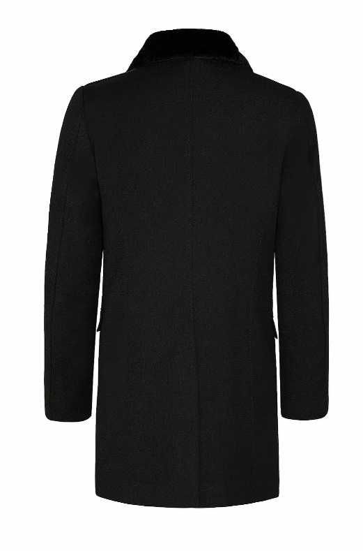 Palton slim 50 L de lux Cinque NOU lana moale negru