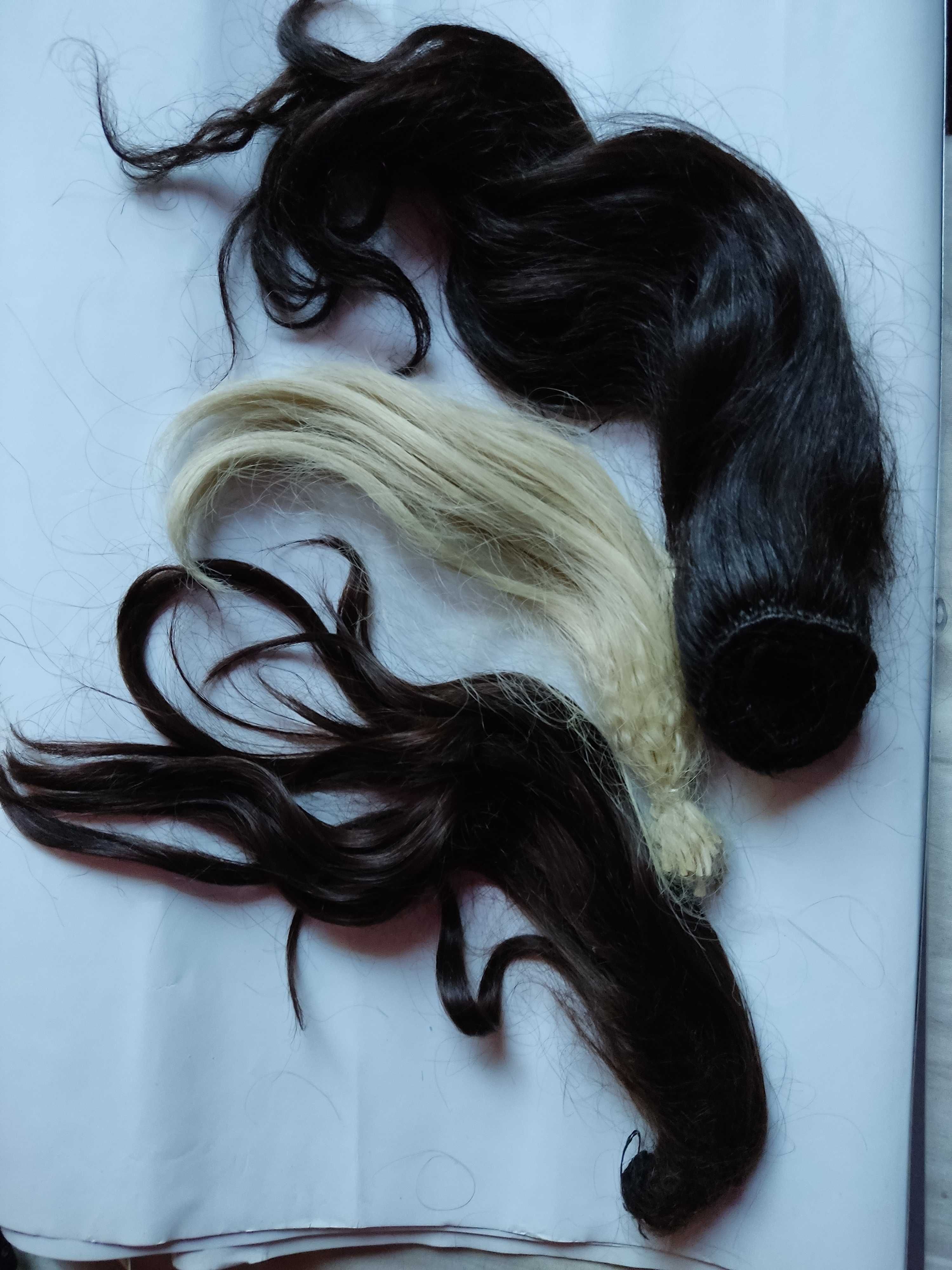 Oпашка коса естествена - ролки за къдрене - пръчки и за обем (велкро)