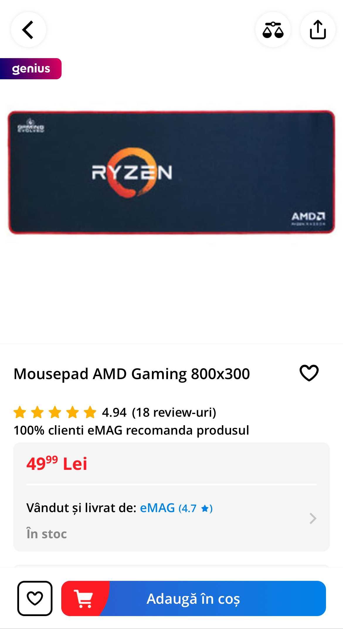 Mousepad AMD Gaming 800x300