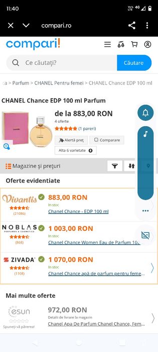 Parfum Chanel chance .100 ml