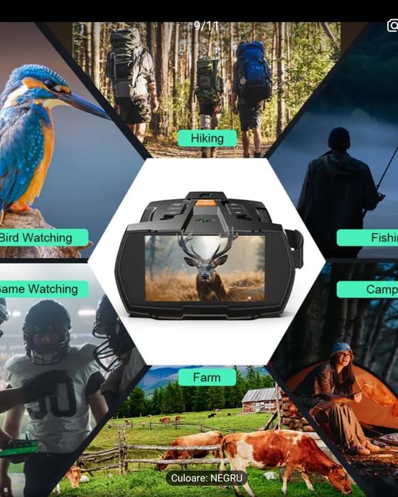 Binoclu night vision zoom 10x digital acumulator 5000Ah, usb.