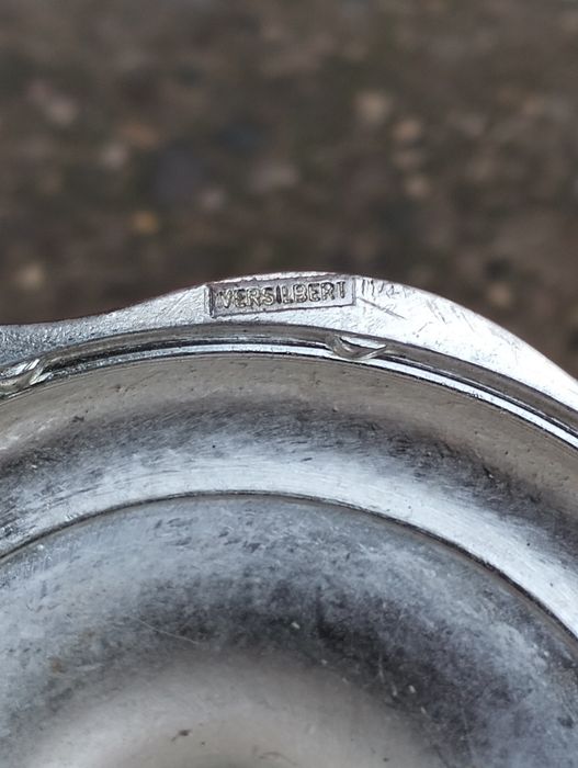 Посребрен свещник с маркировка