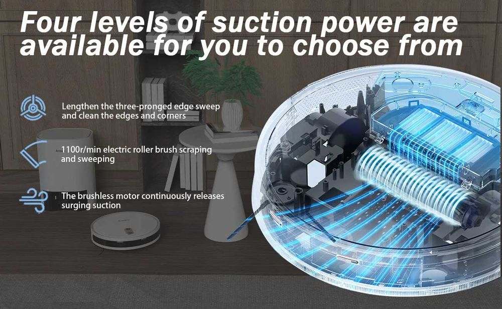 Прахосмукачка робот ARNAGAR S10, aвтоматично изпразванe, въртящ се моп