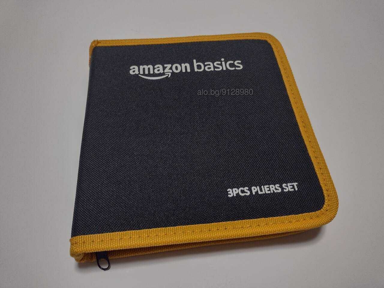 Комплект клещи 3 броя Amazon Basics в калъф висококачествена стомана