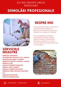 Demolari, pregatire apartamente/case/spatii pentru renovare