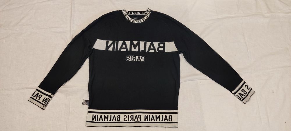 Pulover Balmain Paris mărime XL 50% lâna sweatshirt knitwear wool bluz