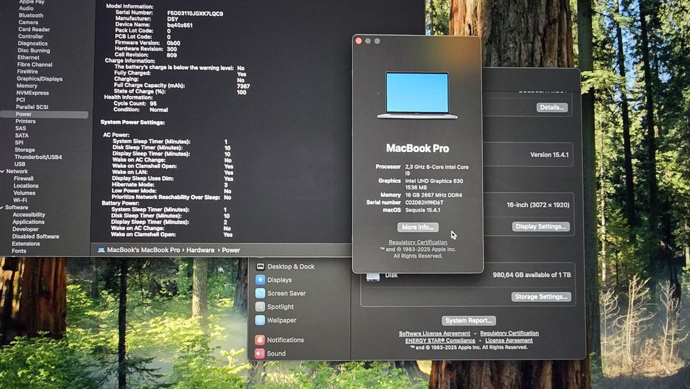 Apple MacBook Pro 16 inch 2019 i9 2,3GHz 16GB 1Tb video 4Gb A2141