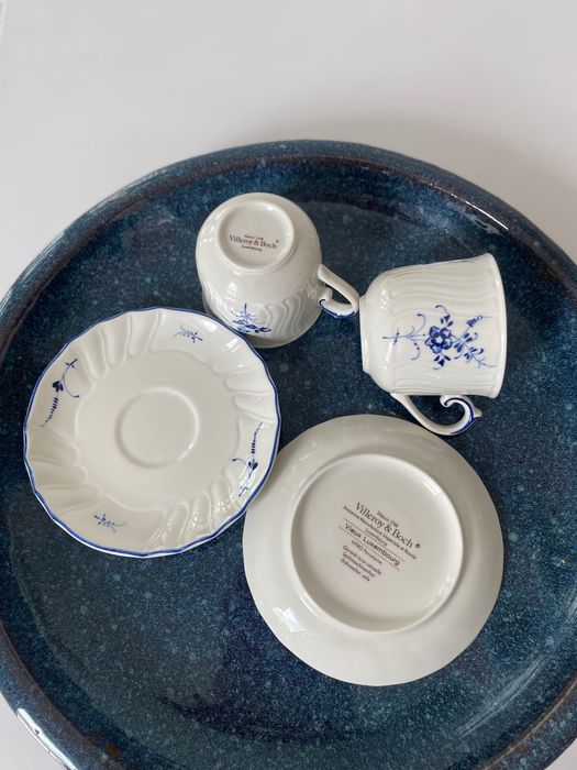 2 cești de cafea cu farfurioare Villeroy & Boch  Vieux Luxembourg