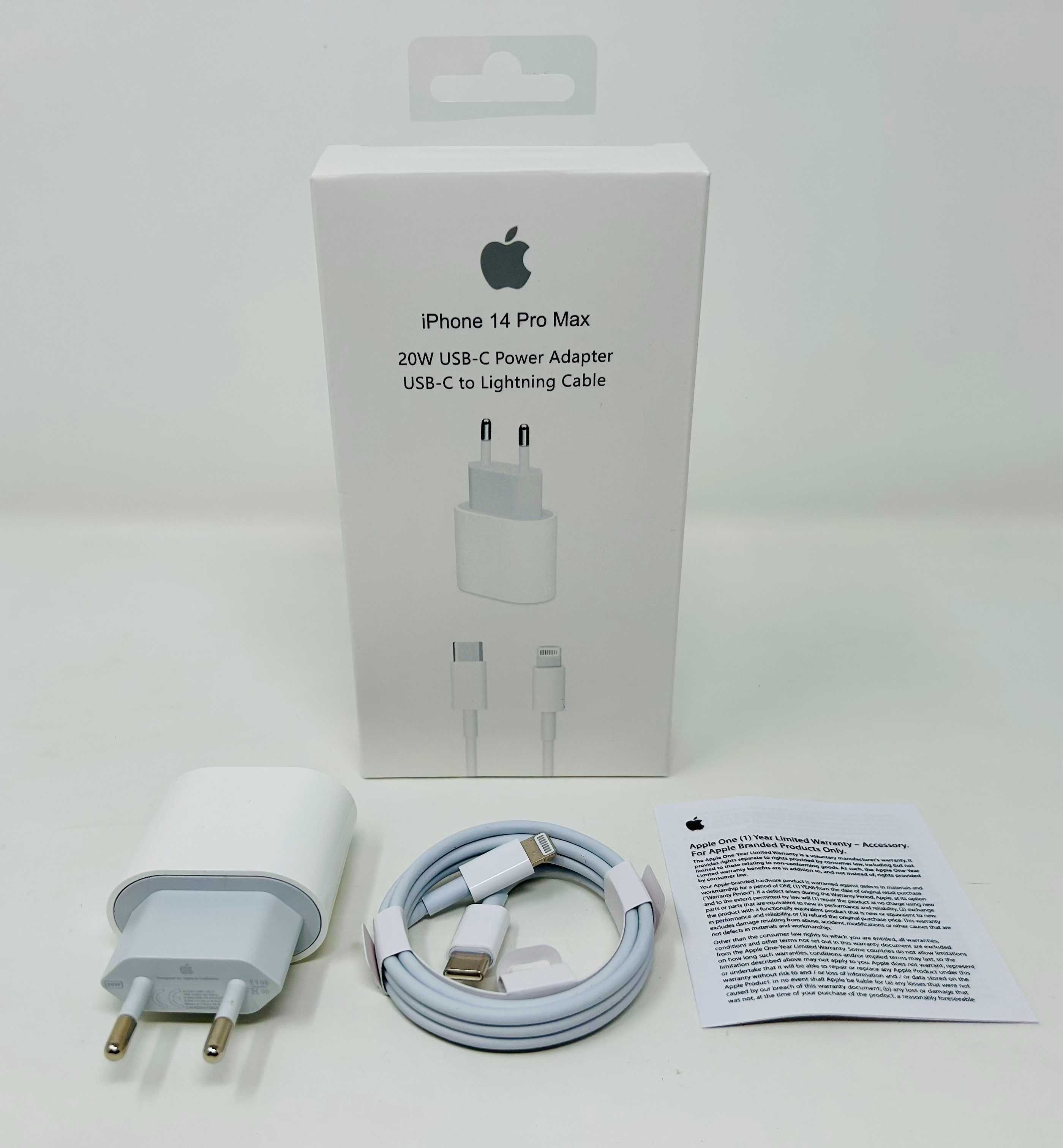 Оригинален Комплект Адаптер 20W  и Зарядно Кабел USB C to Lightining