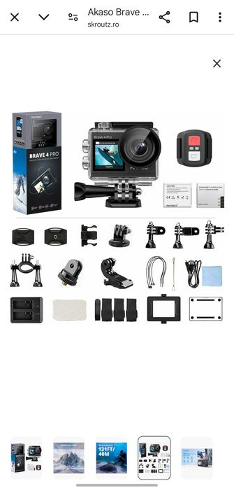 Brave 4 Pro Cameră de Acțiune 4K Ultra HD cu Ecran Tactil 2"