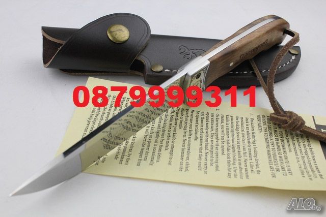 Уникален Ловен / Туристически нож с кожена кания Browning ножове