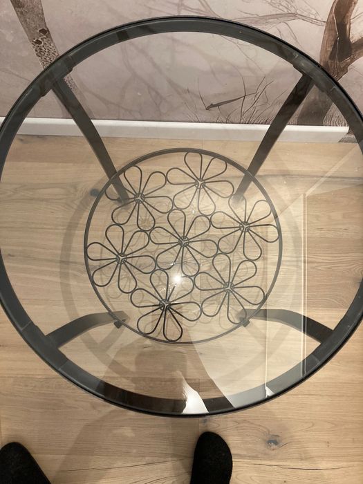 masuta sticla și metal Ikea