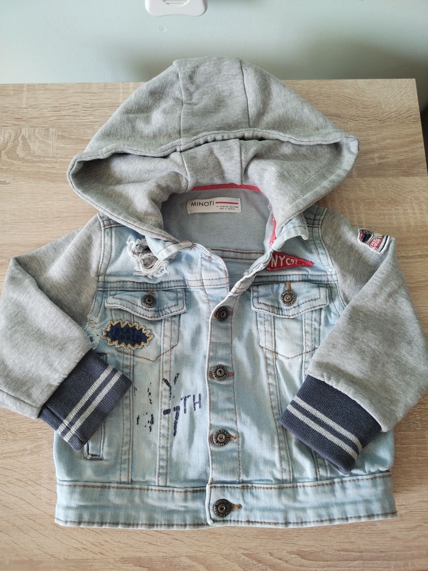 Сет Детско дънково яке  Minoti  86-92, Дънки Tom Tailor, риза H&M