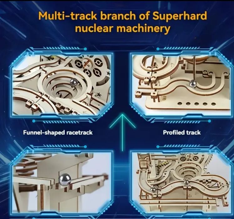 3D пъзел за мраморна писта със зъбни колела - СТЕМ играчка