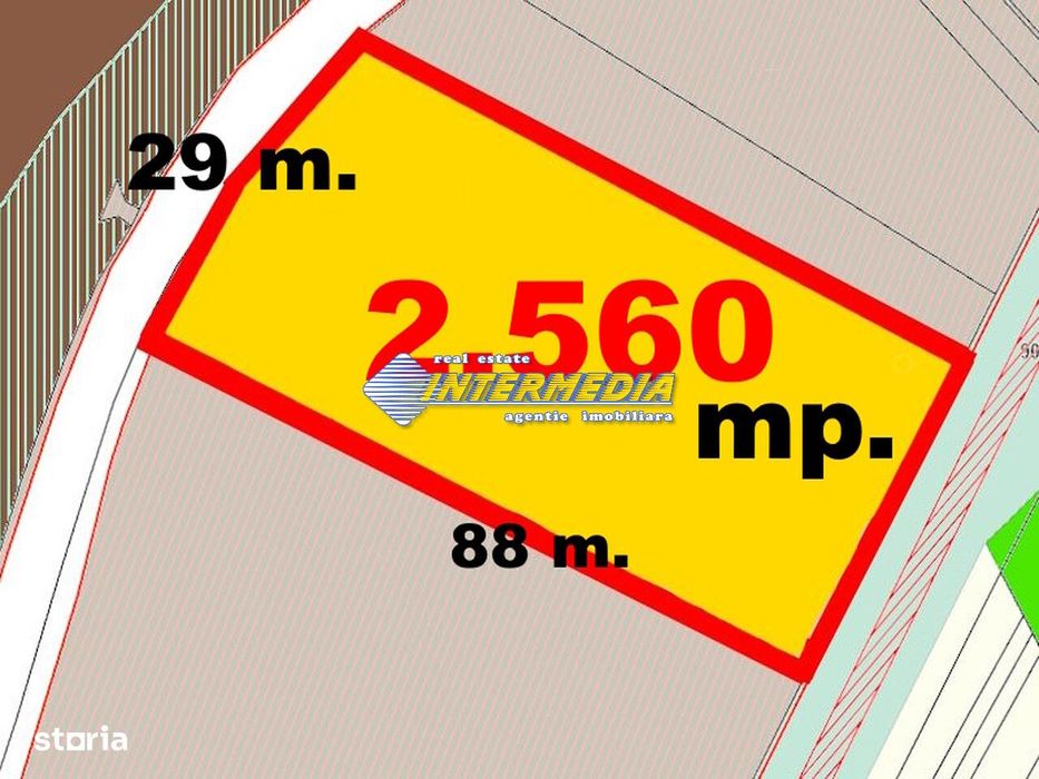 OKAZIE ! Teren Intravilan imprejmuit 2560 mp cu deschidere 29 m.